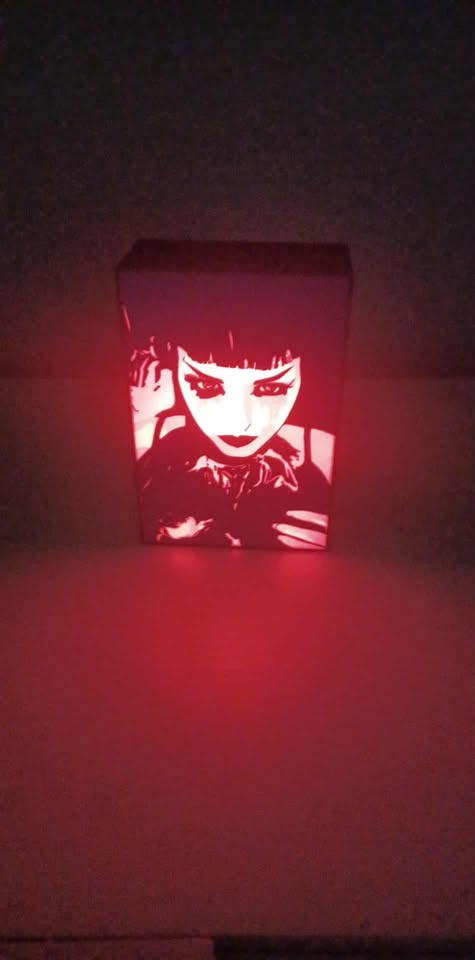 Gothic Girl LED light box – custom 3D printed – Lit Layer Creations